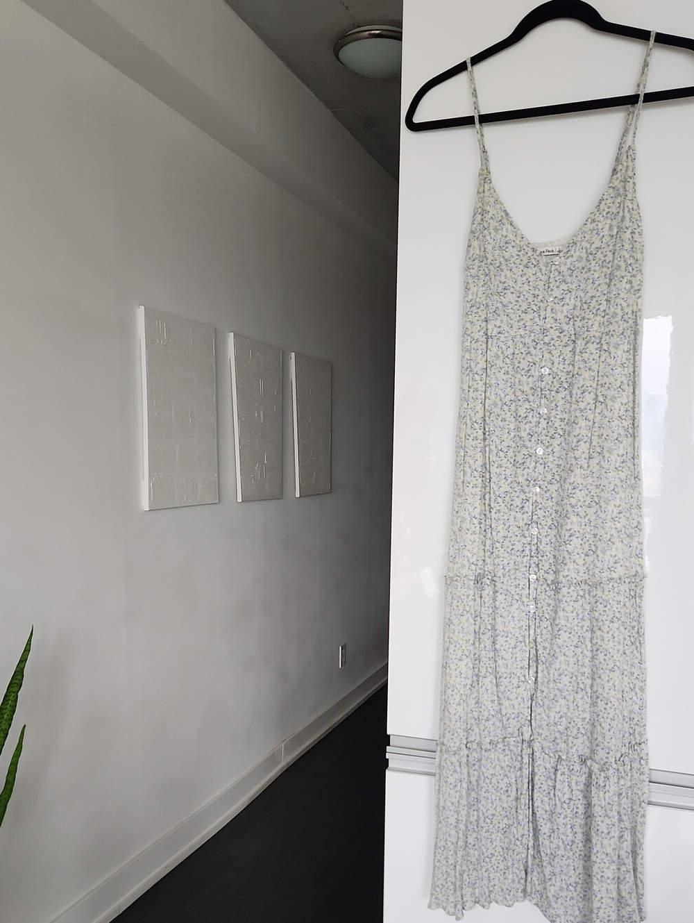 Abercrombie & Fitch Cream Maxi Dress with Blue Floral Print